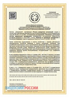 Приложение к сертификату для ИП Югорск Сертификат СТО 03.080.02033720.1-2020